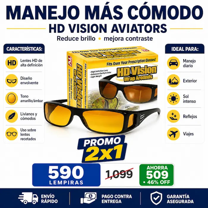 Lentes HD Vision Aviators 2x1