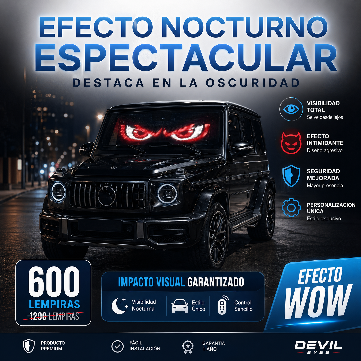 DevilEyes LED Pro – Transforma tu Auto con Luces Ambientales RGB 🚗🔥