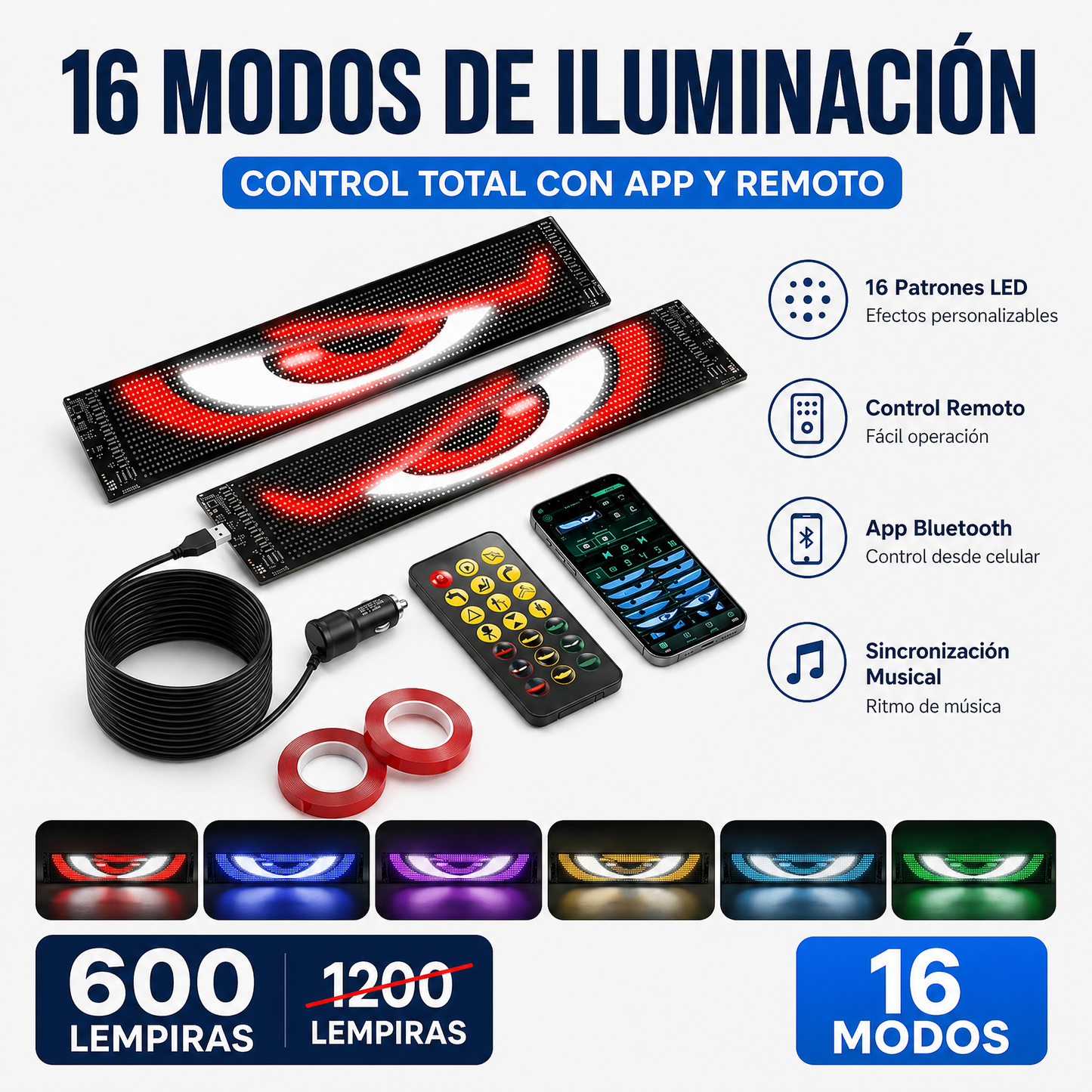 DevilEyes LED Pro – Transforma tu Auto con Luces Ambientales RGB 🚗🔥