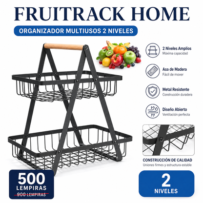 FruitRack Home – Organizador Multiusos para Frutas y Snacks