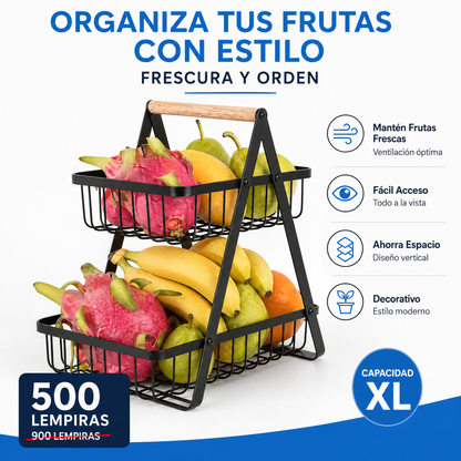 FruitRack Home – Organizador Multiusos para Frutas y Snacks