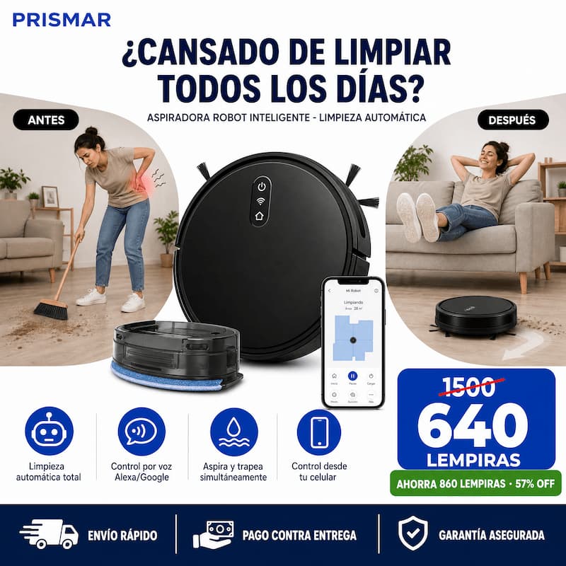 Mini CleanBot Pro – Robot Aspiradora Inteligente potente + Garantia 12 meses