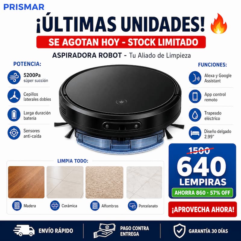 Mini CleanBot Pro – Robot Aspiradora Inteligente potente + Garantia 12 meses
