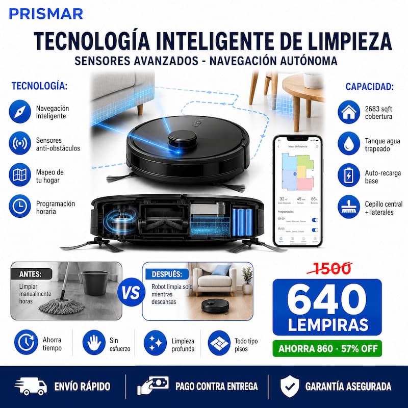 Mini CleanBot Pro – Robot Aspiradora Inteligente potente + Garantia 12 meses