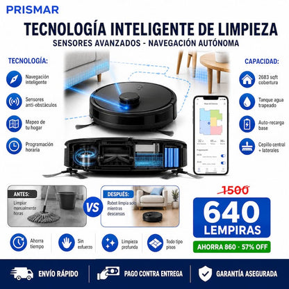 Mini CleanBot Pro – Robot Aspiradora Inteligente potente + Garantia 12 meses
