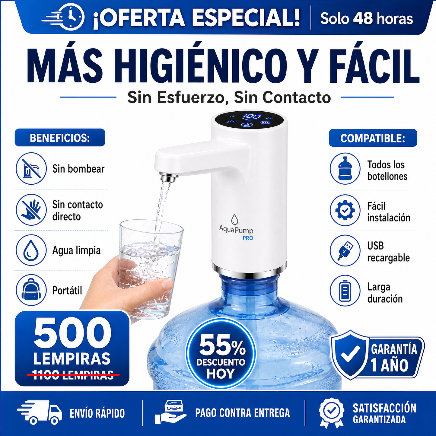 AquaPump Pro – Dispensador Eléctrico para Botellón
