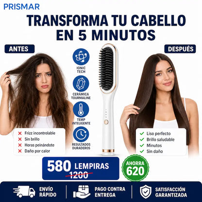 Cepillo Alisador Premium — Cerámica + Iónico · Alta Temperatura · Garantía 12 Meses