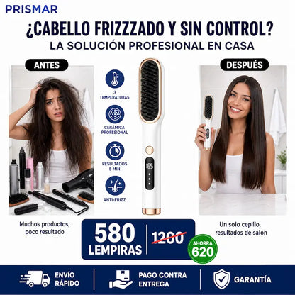 Cepillo Alisador Premium — Cerámica + Iónico · Alta Temperatura · Garantía 12 Meses