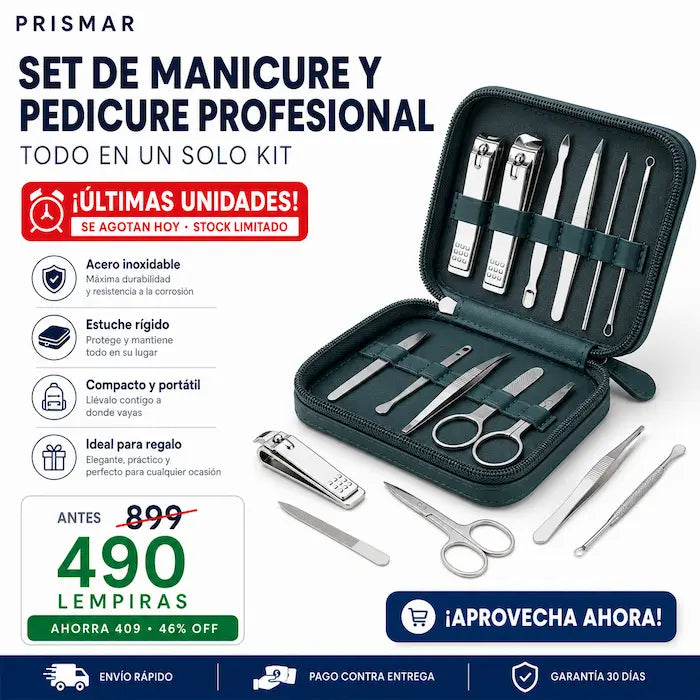 Set de Manicure y Pedicure Profesional con Estuche — Uñas Perfectas en Casa Sin Ir al Salón