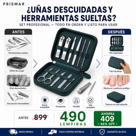 Set de Manicure y Pedicure Profesional con Estuche — Uñas Perfectas en Casa Sin Ir al Salón