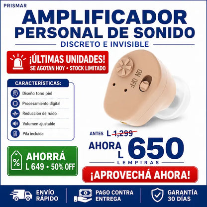 Amplificador Personal de Sonido Invisible — Escuchá la TV, Conversaciones y Reuniones con Más Claridad