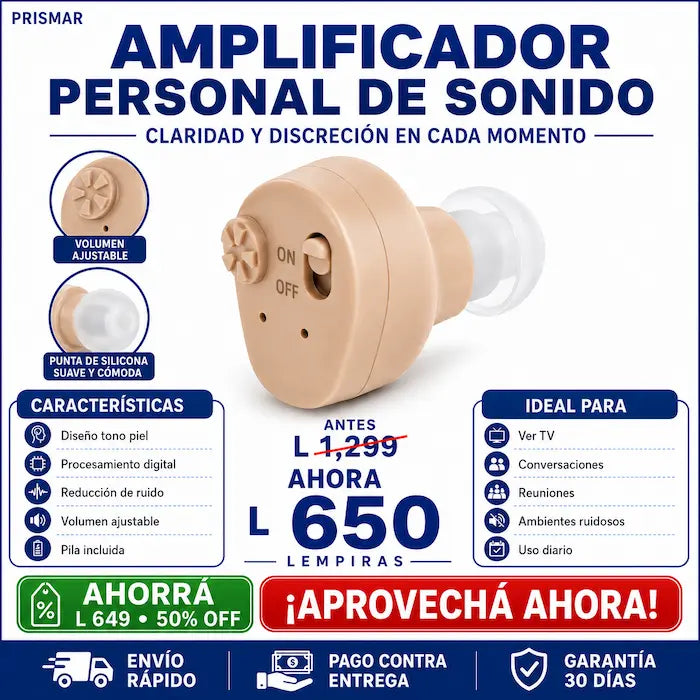 Amplificador Personal de Sonido Invisible — Escuchá la TV, Conversaciones y Reuniones con Más Claridad