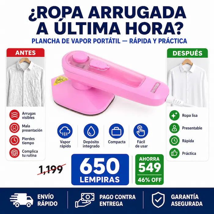 Plancha de Vapor Eléctrica Portátil