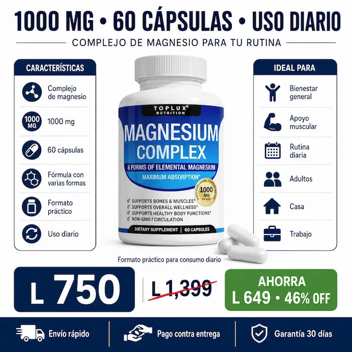 Complejo de Magnesio 1000 mg 60 Cápsulas