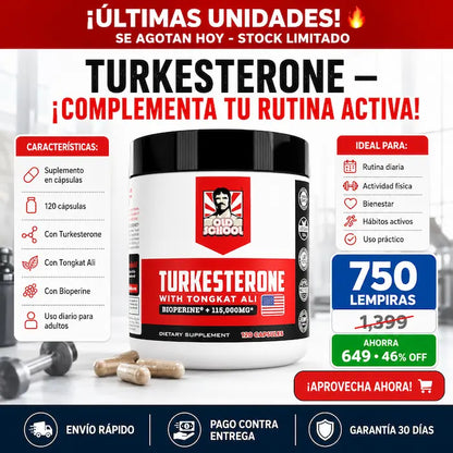 Turkesterone con Tongkat Ali y Bioperine 120 Cápsulas