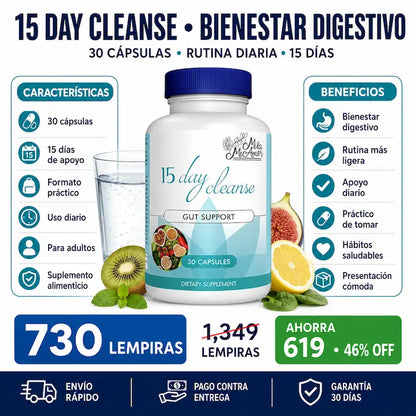 15 Day Cleanse Gut Support 30 Cápsulas