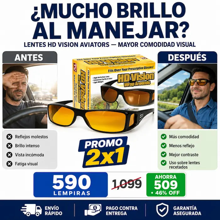 Lentes HD Vision Aviators 2x1
