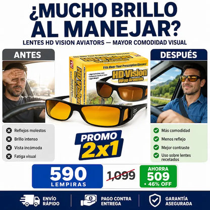 Lentes HD Vision Aviators 2x1