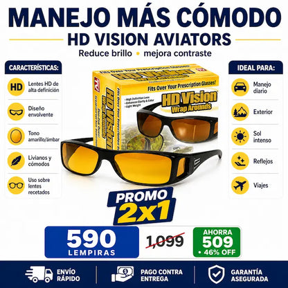 Lentes HD Vision Aviators 2x1