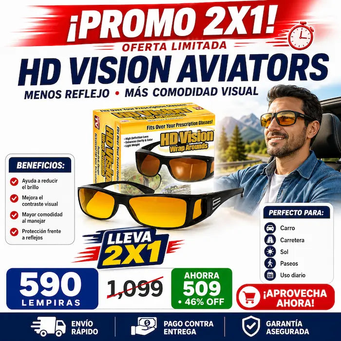 Lentes HD Vision Aviators 2x1