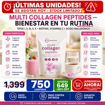 Péptidos Multi Colágeno con Biotina y Vitamina C