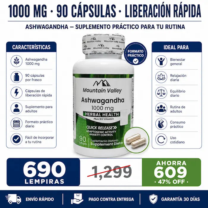 Ashwagandha 1000 mg 90 Cápsulas