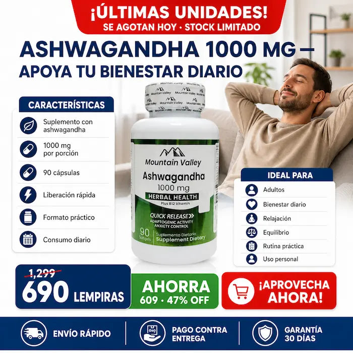 Ashwagandha 1000 mg 90 Cápsulas