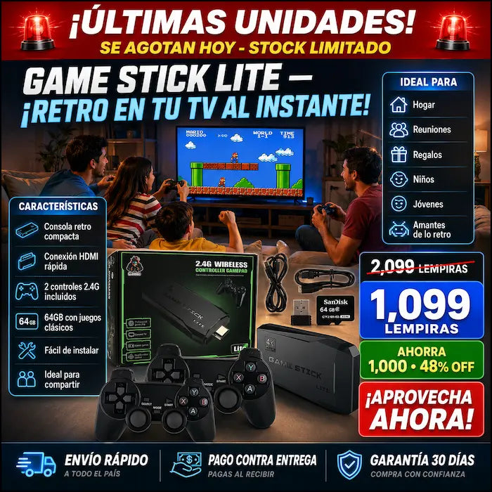 Consola Retro Game Stick Lite 4K con 2 controles