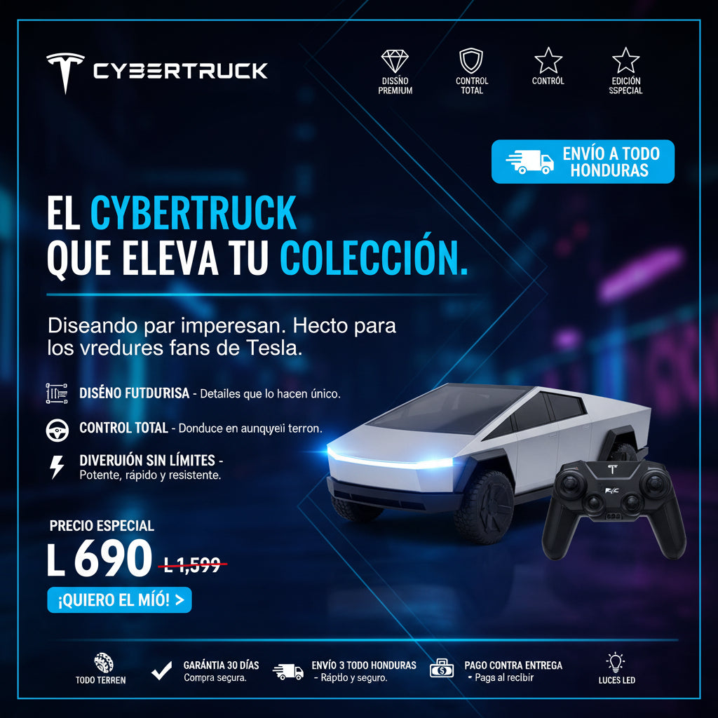 The Official Tesla Shop/Cybertruck 1:18 scala Cybertruck Control Remoto -  + garantia 12 meses gratis