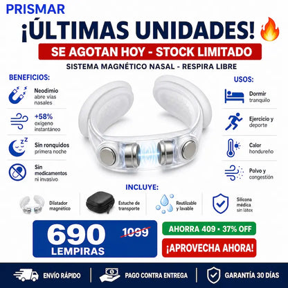 Tira Nasal Negra Intake Magnética – Anti-Ronquidos + Más Oxígeno + Garantía 1 Año
