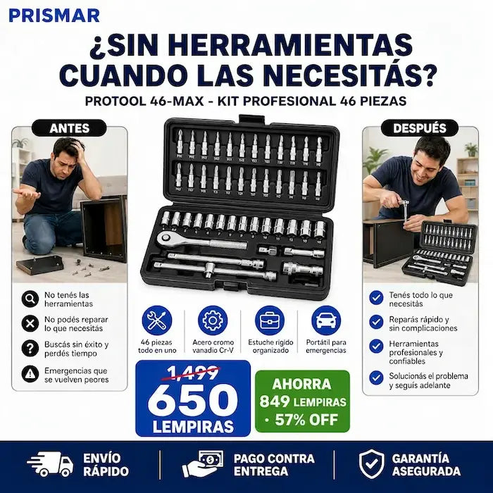 ProTool 46-Max™ – Kit Profesional 46 Piezas