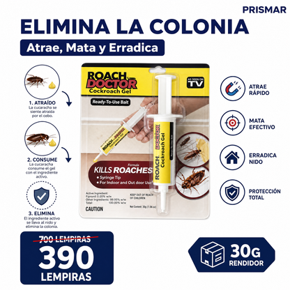 Roach Doctor — Gel Mata Cucarachas con Jeringa de Precisión