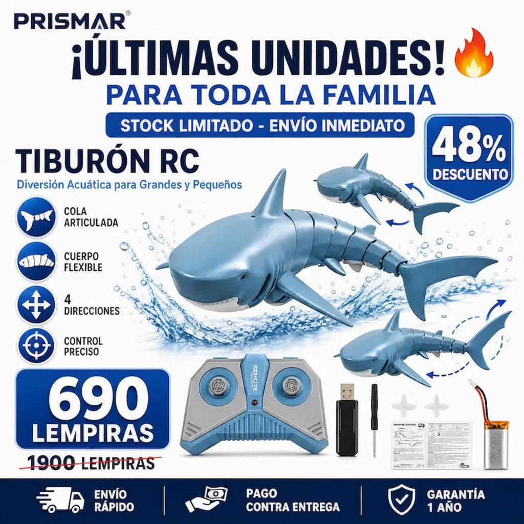 SharkAttack RC – Tiburón a Control Remoto Con Garantía 12 meses Gratis