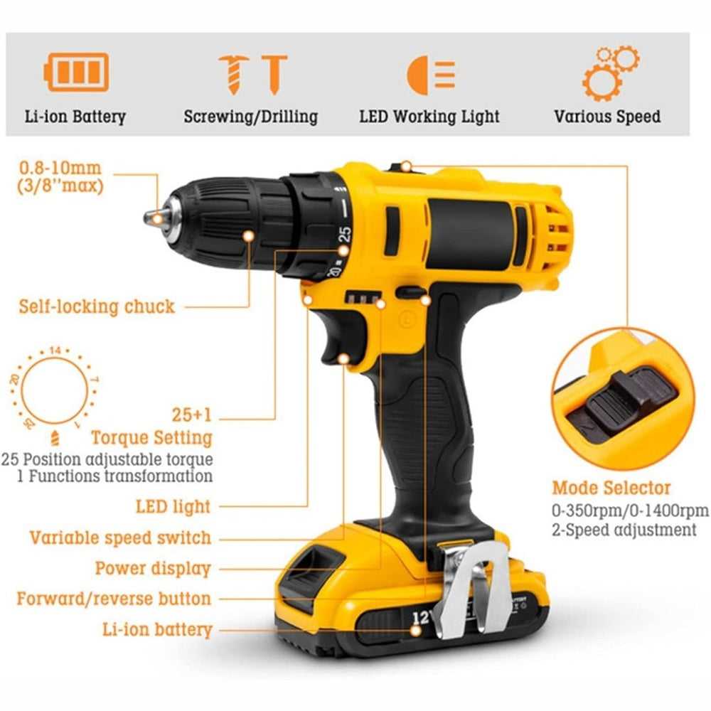 DrillMaster Pro – Taladro Inalámbrico Recargable